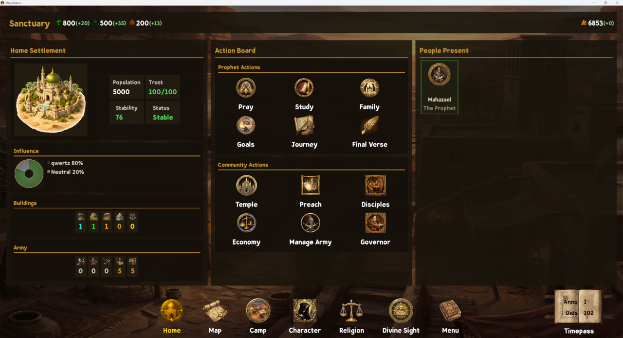 Muqarrabun home screen